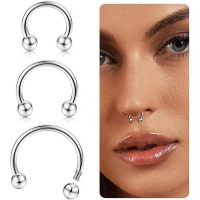 G23 Titan Hufeisen Nasenpiercing Septum Piercing 16G 8-12mm
