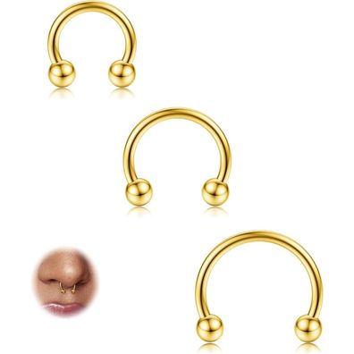 G23 Titan Hufeisen Septum Piercing 16G 8-12mm Nasen Lippen Helix Tragus Piercing
