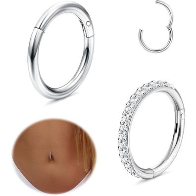 2pcs Bauchnabelpiercing Hoop Bananabells Damen Chirurgenstahl Piercing Körper