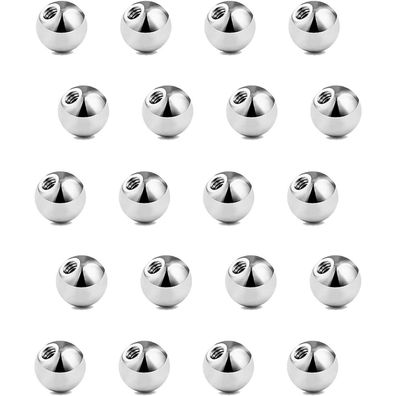 20er Piercing Kugel 1,2mm Chirurgenstahl 3mm Ersatzkugeln Set Tasche