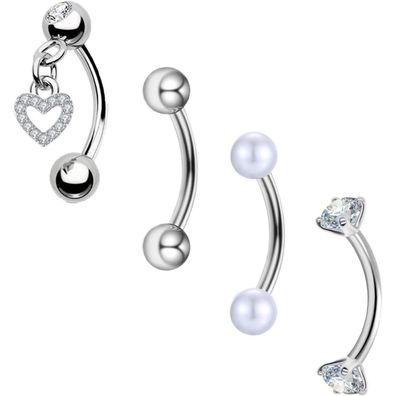 Curved Barbell Augenbrauen Lippe Helix Rook Daith Piercing Set 8mm 1,2mm