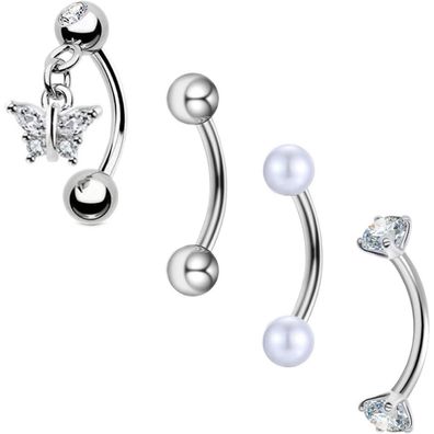 Chirurgenstahl Curved Barbell Lippenaugenbrauenpiercing 8mm 1,2mm