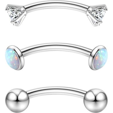 16G G23 Titan Rook Piercing gebogen Barbell Lippe Helix Ohr Piercing 3 Styles