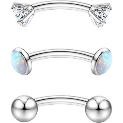 Rook Piercing Set 3 Stücke 16G G23 Titan Curved Barbell Augenbrauen Lippe Ohr