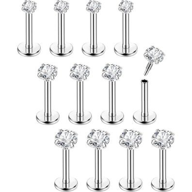 12Pcs Chriscoco Helix Piercings Chirurgenstahl Ohr Nasen Tragus Labret 6/8mm