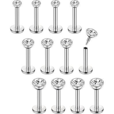 16G 12Pcs Helix Nasen Tragus Labret Piercings Chirurgenstahl Ohr Studs 6/8mm