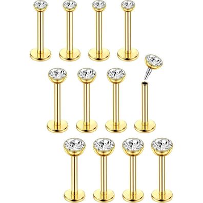 Chirurgenstahl Helix Piercings 16G 12Pcs Ohr Nasen Conch Tragus lippenpiercing