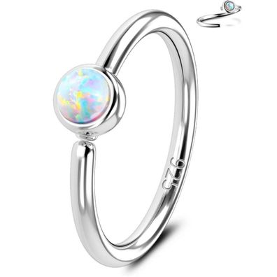 20G Silber Nasenpiercing CZ Nose Ring Hoop 925 Nase Stud Nasenstecker