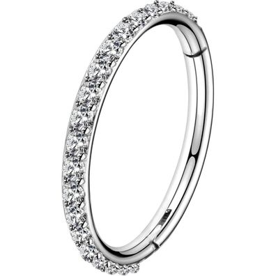 OUFER Titan Bauchnabelpiercing 14g 8 10 12 mm aufklappbar CZ Ring Chirurgenstahl