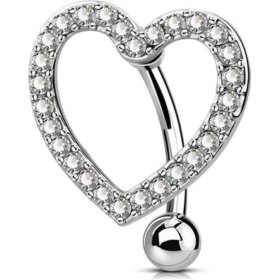 14G OUFER Chirurgenstahl Herz Bauchnabelpiercing 12 mm 14 mm 16 mm Piercing
