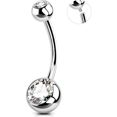 Bauchnabelpiercing 316L Edelstahl 10/12/14mm 14G extra lang