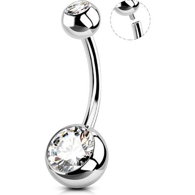 Bauchnabelpiercing 316L Edelstahl 10/12/14 mm 14 G extra lang