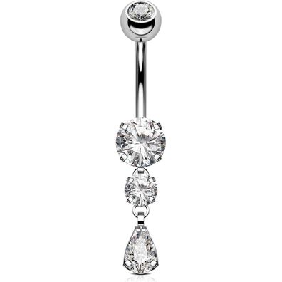 Titanium Navel Piercing Bars 14G Belly Button Teardrop Dangle Belly Ring