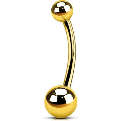 14G Titanium Internally Gold Navel Piercing 10-16mm Belly Bar Jewelry
