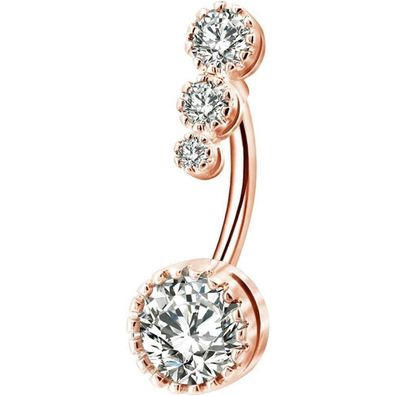 OUFER 316L Edelstahl Clear CZ Bauchnabelpiercing Belly Bars Navel Rings