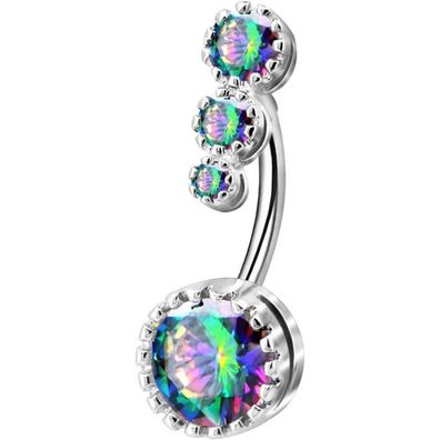 OUFER Nabelpiercing Bauchnabelpiercing 316L Edelstahl Clear CZ Navel Rings