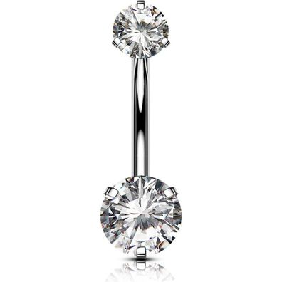 Bauchnabelpiercing Titan 12mm Lang 14G Schmuck Nabel Piercing Zirkonia