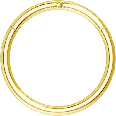 14K Solid Gold Hinged Clicker Segment Ring Nose Hoop Earring