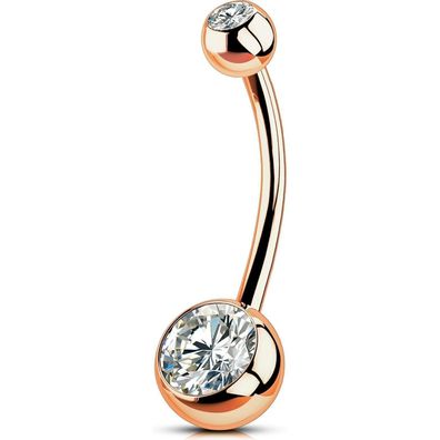 Bauchnabelpiercing 14mm G23 Titan 14g lang 1,6mm Zirkonia Damen Herren