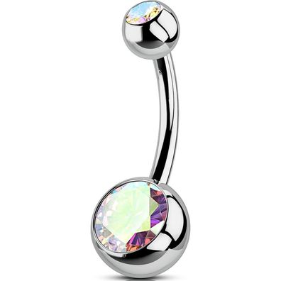 Titan Bauchnabelpiercing 14G CZ Navel Bars Innengewinde OUFER