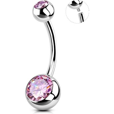 Bauchnabelpiercing Internally Belly Bars 316L Stainless Steel 14G Navel