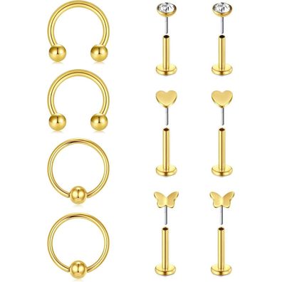 MODRSA 16G Acryl Chirurgenstahl Lippenpiercing Stud Labret Tragus Helix Piercing
