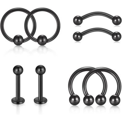 VF VFUN 316L Chirurgenstahl Piercing Set 16G - Nasen Lippen Augenbrauen Ohr