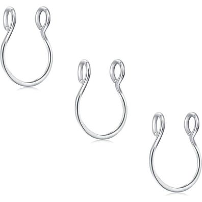 D. Bella 3Pcs Fake Nase Ringe Set Chirurgenstahl Hoop Clip Piercing Körperschmuck