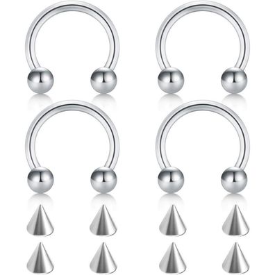 Chirurgenstahl Nase Septum Hufeisen Lippe Piercing 10mm Ohrringe Spikes 14g
