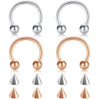 Chirurgenstahl Septum Piercing Hufeisen Lippen Nase Bauchnabel 10mm Ohrringe