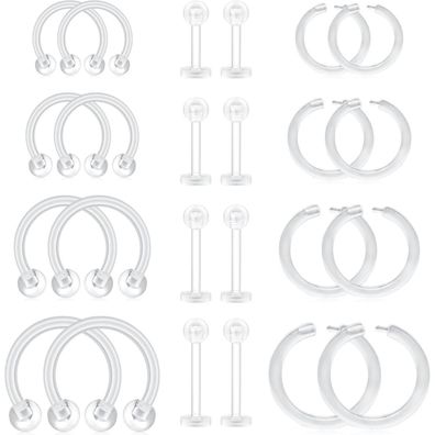 D. Bella 24pcs 16G Bioflex Helix Lippe Augenbrauenringe Set