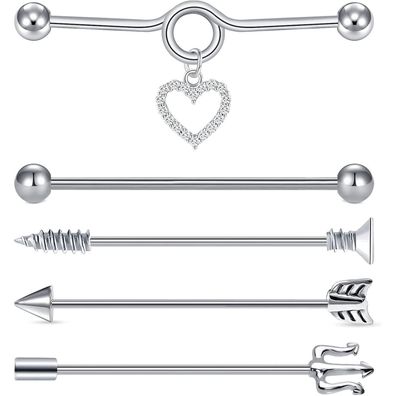 Industrial Piercing Bar Set Baumeln Kette Chirurgenstahl Knorpel 14Gauge 1.6mm