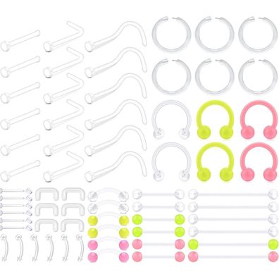 66-teiliges D. Bella Klar Piercing Retainers Kit für