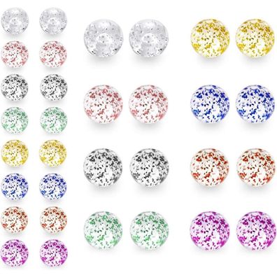 32 stk Ersatzkugeln Piercing Schmuck Bauchnabel Barbell 14G 5mm 8mm