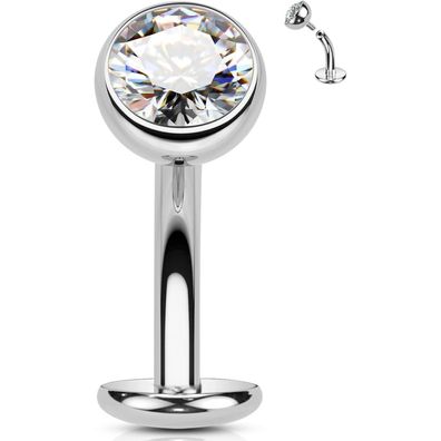 Bauchnabelpiercing Titan G23 14G Klar CZ Belly Button Piercing 12mm