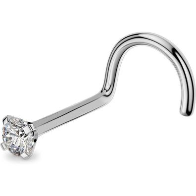 20G Titan Nasenpiercing Ring S Form CZ Star Nostril Twist Stecker 2mm Schmuck