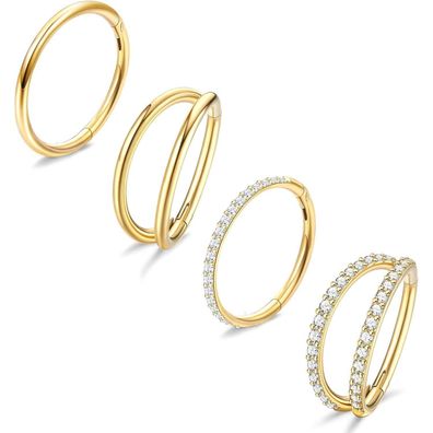 Nasenring Set Edelstahl Septum Ringe Helix Daith 8mm 10mm 18G 16G 20G