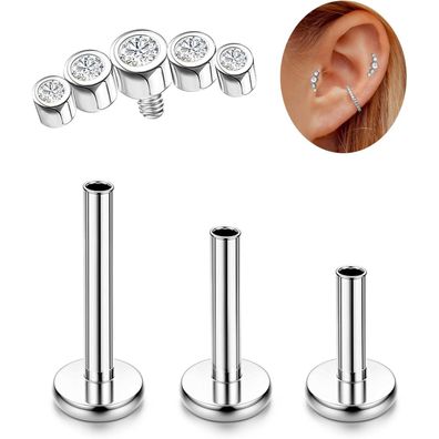 Adramata G23 Titan Helix Tragus Labret Lippen Medusa Ohrpiercing Gold Silber
