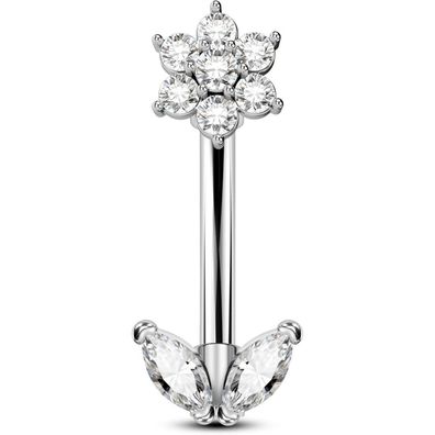 16G OUFER Rook Daith Helix Knorpel CZ Piercing Schmuck Silber Curved Barbell