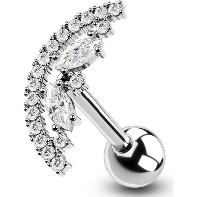 OUFER 16G Helix Piercings Chirurgenstahl CZ Tragus Conch Ohrring 8mm