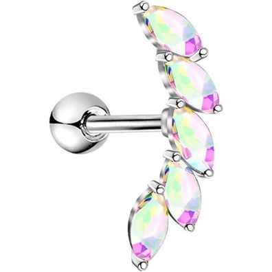 16G Silber Knorpel Ohrring Helix Piercing CZ Edelstahl Tragus Conch Damen