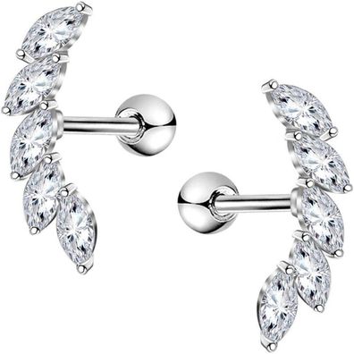 16G Knorpel Helix Piercings Silber Studs CZ Edelstahl Tragus Conch Damen