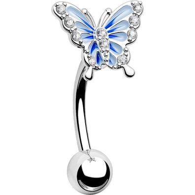 16G Blauer Schmetterling Rook Piercing Schmuck Daith Helix Ohrringe