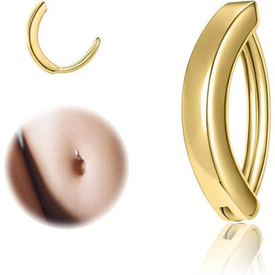 ZS 14G Silber 925 Reverse Curved Clicker Bauchnabelpiercing für Frauen