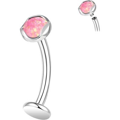 ZS ASTM Titan Bauchnabelpiercing Opalsteine 14G 6/8/10/12/14mm Innengewinde