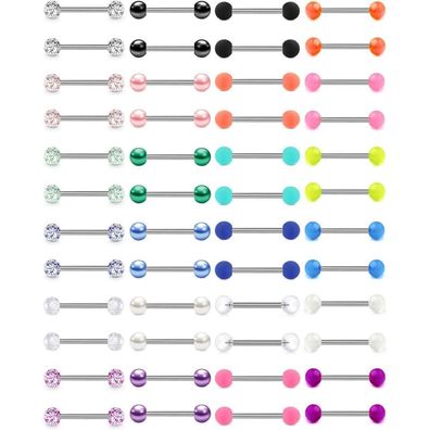 Lauritami 14G Zungen- Brustwarzenpiercing Leuchtet Dunkeln Acryl Barbell