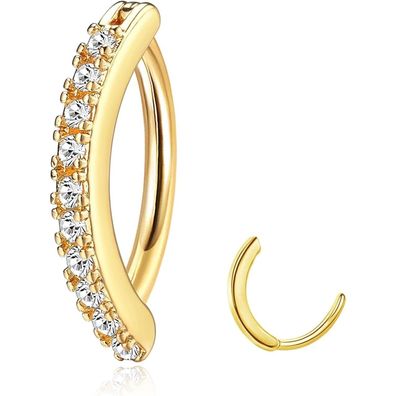 14G Bauchnabelpiercing Edelstahl CZ Opal Klicker Herzform Piercing