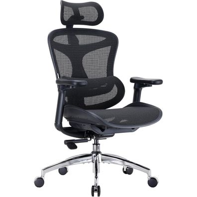 SIHOO Ergonomischer Bürostuhl C300 mit 3D-Armlehnen & Lordosenstütze, Schwarz