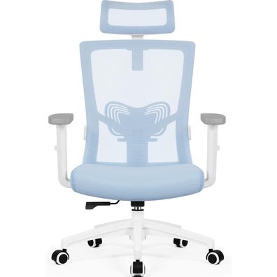 Ergonomischer Bürostuhl mit Kopfstütze Lendenwirbelstütze Armlehnen Wippfunktion