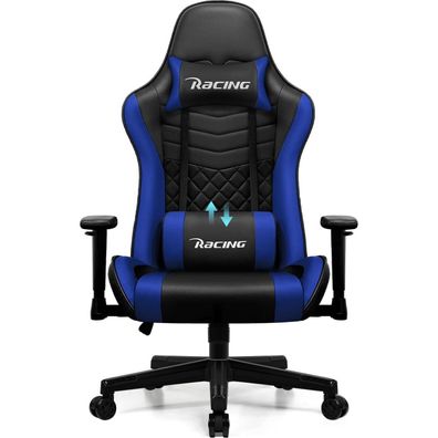Gaming Stuhl Wippfunktion verstellbare Lendenkissen 170° Bürostuhl 150 kg